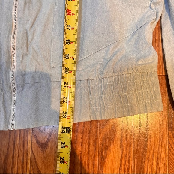 VINTAGE | denim chambray lightweight zip up grommet jacket - Picture 10 of 11